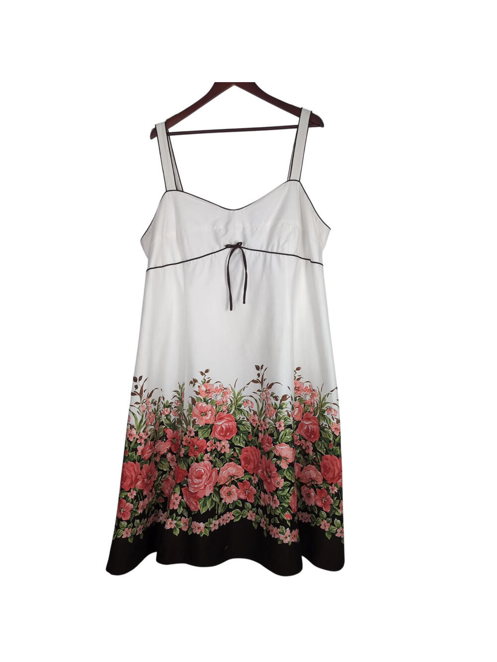 R & K Originals White Sundress Sz 24w Sleeveless Floral Pattern